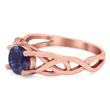 Vintage Style Round Natural Stone Trinity Ring