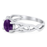 Vintage Style Round Natural Stone Trinity Ring