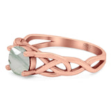 Vintage Style Round Natural Stone Trinity Ring