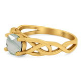 Vintage Style Round Natural Stone Trinity Ring