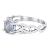 Vintage Style Round Natural Stone Trinity Ring
