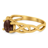 Vintage Style Round Natural Stone Trinity Ring