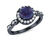 Art Deco Halo Engagement Ring