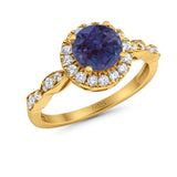 Art Deco Halo Engagement Ring