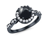Art Deco Halo Engagement Ring