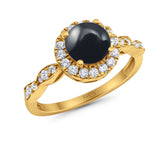 Art Deco Halo Engagement Ring
