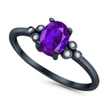 Oval Natural Stone Engagement Ring