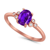 Oval Natural Stone Engagement Ring