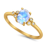 Oval Natural Stone Engagement Ring