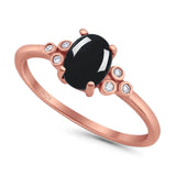 Oval Natural Stone Engagement Ring