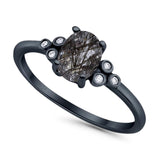 Oval Natural Stone Engagement Ring