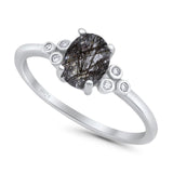 Oval Natural Stone Engagement Ring