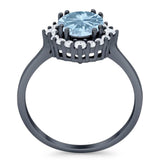 Art Deco Round Natural Stone Halo Ring