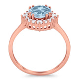 Art Deco Round Natural Stone Halo Ring