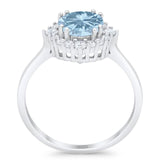 Art Deco Round Natural Stone Halo Ring