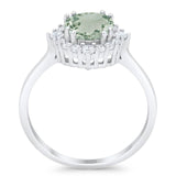 Art Deco Round Natural Stone Halo Ring