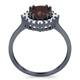 Art Deco Round Natural Stone Halo Ring
