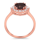 Art Deco Round Natural Stone Halo Ring