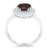 Art Deco Round Natural Stone Halo Ring