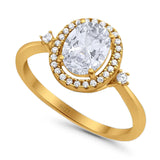 Oval Natural Stone Engagement Ring