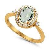 Oval Natural Stone Engagement Ring