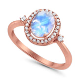 Oval Natural Stone Engagement Ring