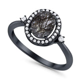 Oval Natural Stone Engagement Ring