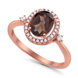 Oval Natural Stone Engagement Ring