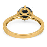 Art Deco Round Natural Stone Wedding Ring