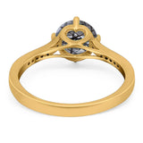 Art Deco Round Natural Stone Wedding Ring
