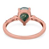 Pear Teardrop Natural Stone Wedding Ring