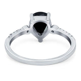 Pear Teardrop Natural Stone Wedding Ring