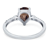 Pear Teardrop Natural Stone Wedding Ring