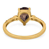 Pear Teardrop Natural Stone Wedding Ring