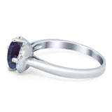 Round Natural Stone Wedding Ring
