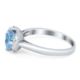 Round Natural Stone Wedding Ring