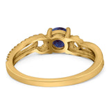 Art Deco Round Natural Stone Curved Ring