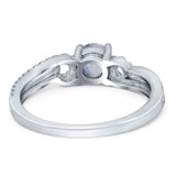 Art Deco Round Natural Stone Curved Ring