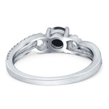 Art Deco Round Natural Stone Curved Ring