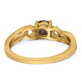 Art Deco Round Natural Stone Curved Ring
