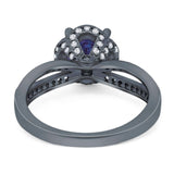 Split Shank Round Natural Stone Ring