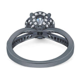 Split Shank Round Natural Stone Ring