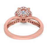 Split Shank Round Natural Stone Ring