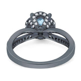 Split Shank Round Natural Stone Ring