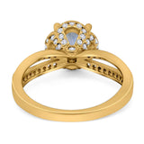 Split Shank Round Natural Stone Ring
