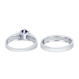 Two Piece Round Natural Stone Ring
