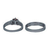 Two Piece Round Natural Stone Ring