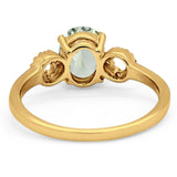 Art Deco Oval Natural Stone Filigree Ring