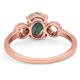 Art Deco Oval Natural Stone Filigree Ring
