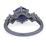 Art Deco Round Natural Stone Cluster Ring